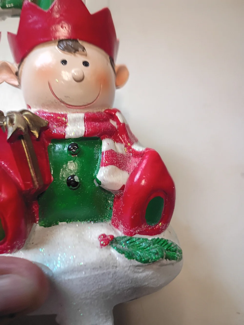 Northlight Festive Elves Christmas Stocking Holders 5” With Glitter